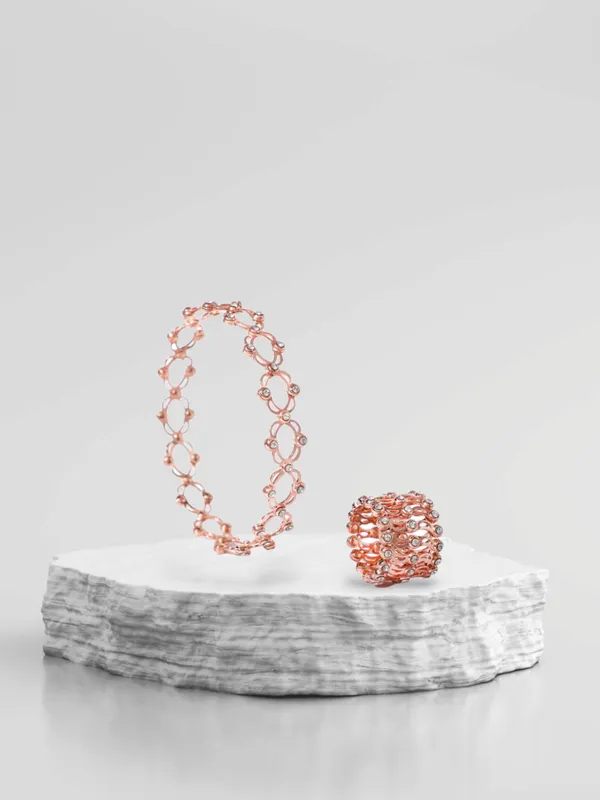 Gold_925_Silver_Rose_Gold_Plated_Zircon_Ring_Cum_Bracelet