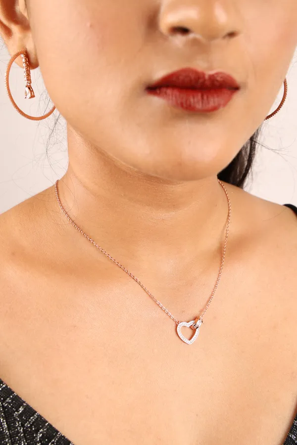 Rose_Gold_925_Sterling_Gemstone_Heart_Arrow_Pendant_Necklace_For_Women