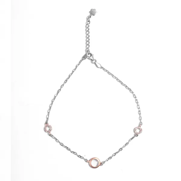 925_Silver_Two_Tone_Dua_Design_Anklets_(9.5_Inch_)