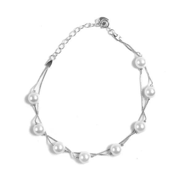 Silver_925_Sterling_White_Pearl_Chain_Bracelet