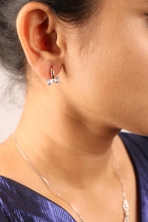 925_Silver_Bow_Heart_Studded_Cz_Hoops