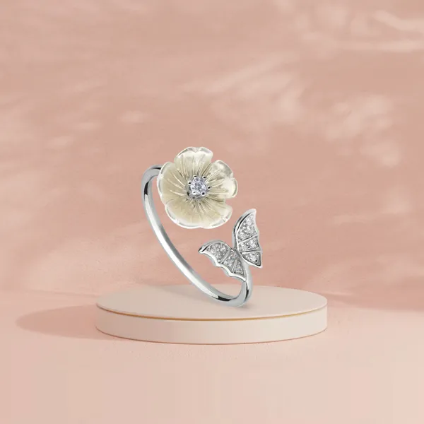 Silver_925_Sterling_Flower_Pearl_Zirconia_Ring_For_Women