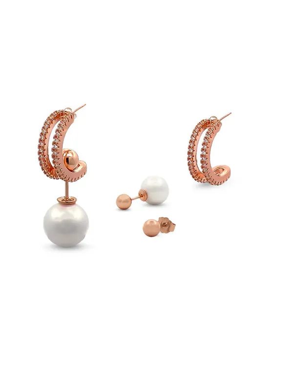 Rose_Gold_925_Silver_Zirconia_4-In-1_Drop_Earrings_For_Women