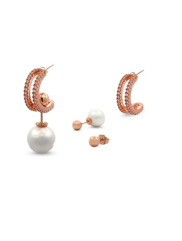 Rose_Gold_925_Silver_Zirconia_4-In-1_Drop_Earrings_For_Women