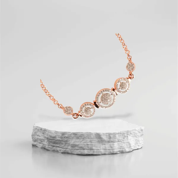 Rose_Gold_925_Silver_Zircon_Charm_Bracelet_For_Unisex