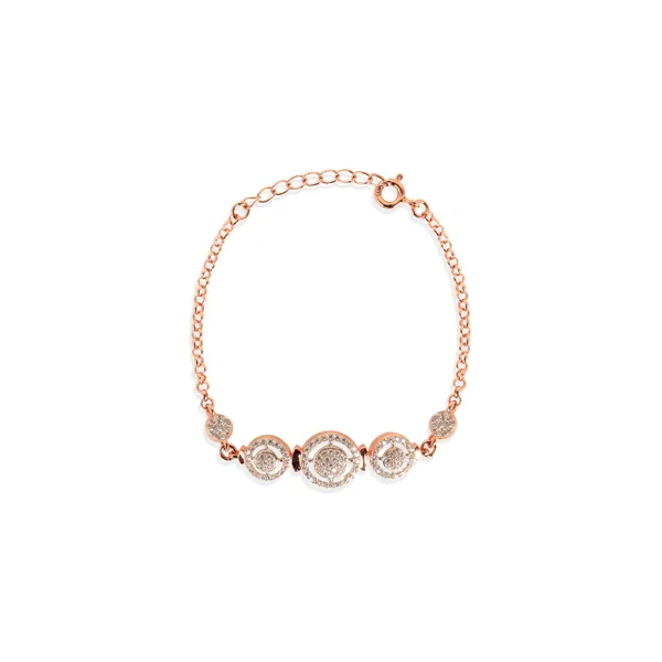 Rose_Gold_925_Silver_Zircon_Charm_Bracelet_For_Unisex