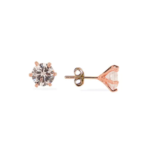 Rose_Gold_Plated_925_Silver_Zirconia_Solitaire_Stud_Earrings_For_Women