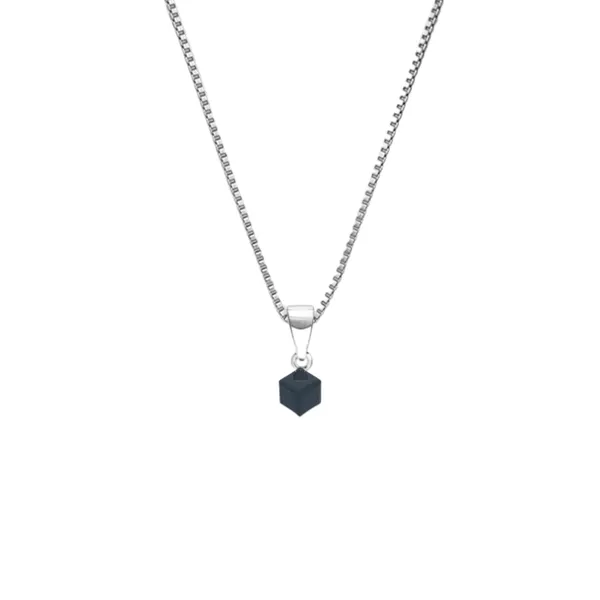 Silver_925_Sterling_Black_Crystal_Pendant_Box_Chain_For_Women