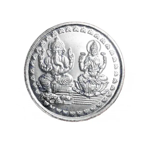 999_Fine_Silver_Ganesha_Lakshmi_10Gm_Coin