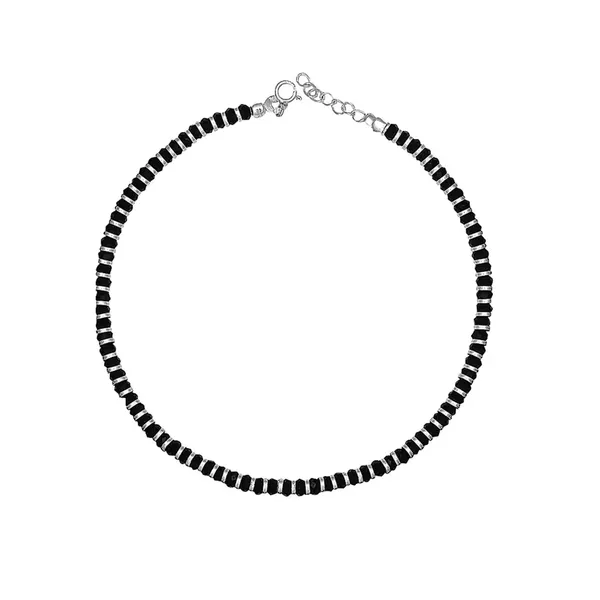 925_Silver_Black_Crystal_Anklets_(9_Inch_)