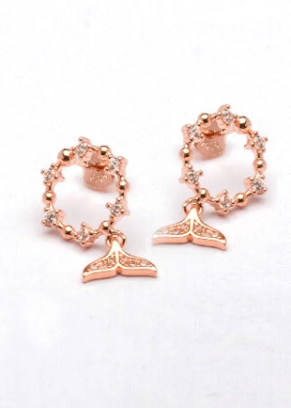 Rose_Gold_925_Silver_Zircon_Tail_Earrings_For_Women