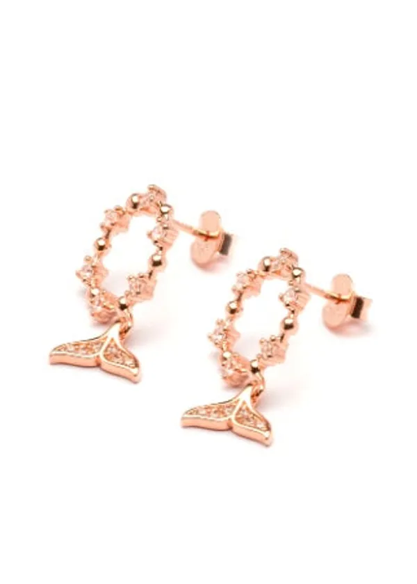 Rose_Gold_925_Silver_Zircon_Tail_Earrings_For_Women