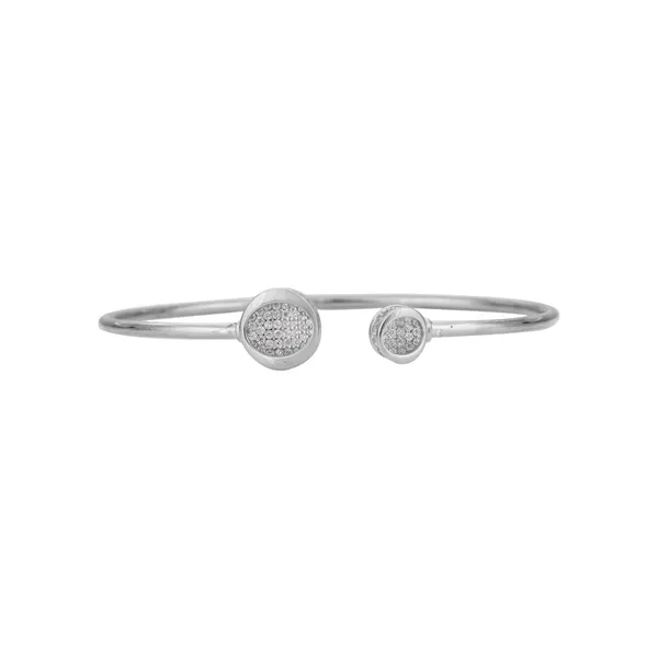 Rose_Gold_925_Silver_Zircon_Flower_Cuff_Bracelet_For_Unisex