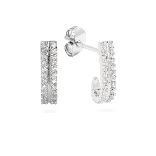 Silver_925_Sterling_Cubic_Zircon_Double_Line_J_Hoop_Earrings_For_Women