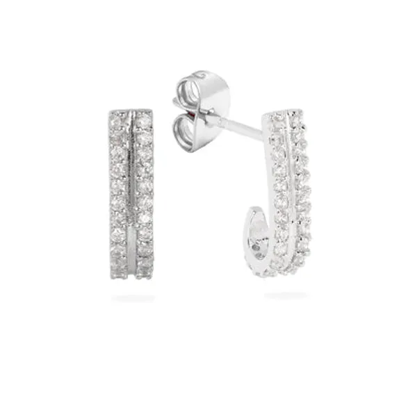 Silver_925_Sterling_Cubic_Zircon_Double_Line_J_Hoop_Earrings_For_Women