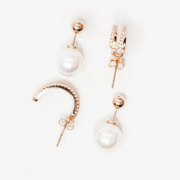 Rose_Gold_925_Silver_Zircon_Pearl_4-In-1_Earrings_For_Women