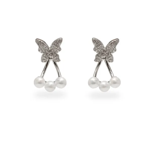 Silver_925_Sterling_Butterfly_Freshwater_Pearl_Earrings_For_Women