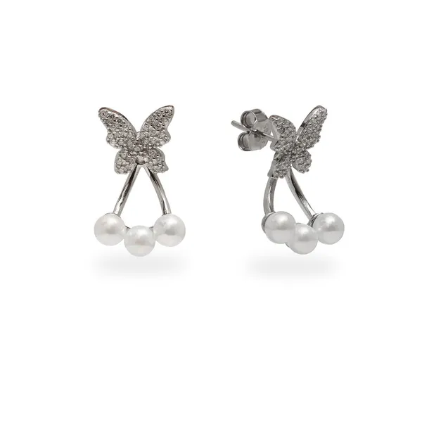 Silver_925_Sterling_Butterfly_Freshwater_Pearl_Earrings_For_Women