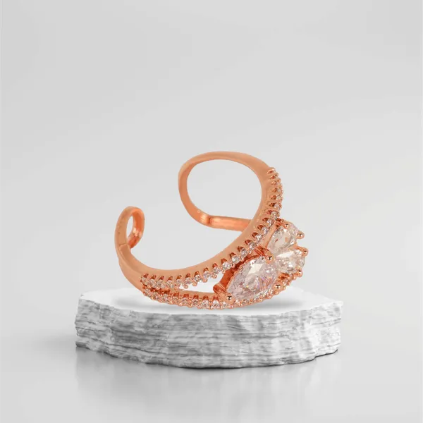 Rose_Gold_925_Silver_Adjustable_Solitaire_Ring_For_Women