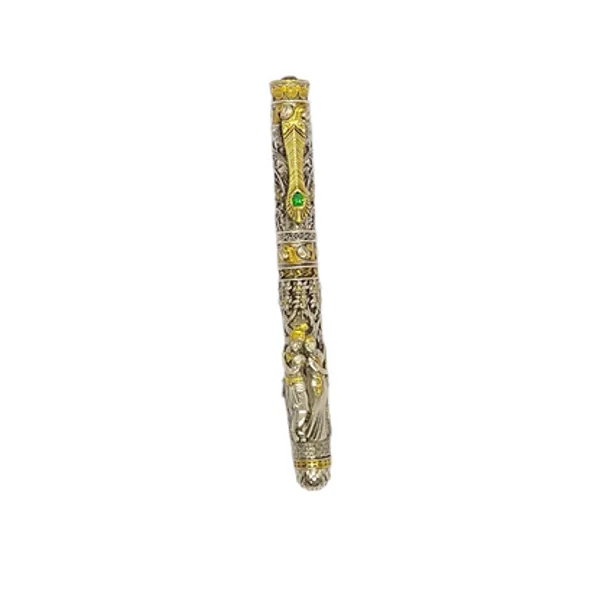 925_Silver_Two-Tone_Nakash_Radha_Krishna_Emerald_Hallmark_Decorative_Pen
