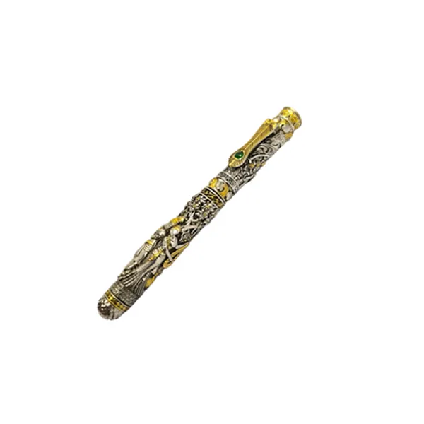 925_Silver_Two-Tone_Nakash_Radha_Krishna_Emerald_Hallmark_Decorative_Pen