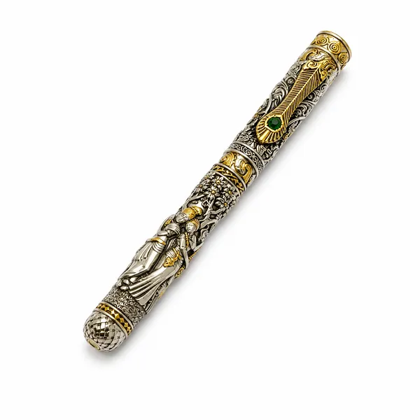 925_Silver_radha_krishna_antique_nakashi_silver_pen_