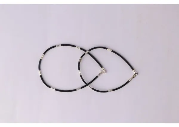 925_Silver_Rubber_Anklets_(8Inches)