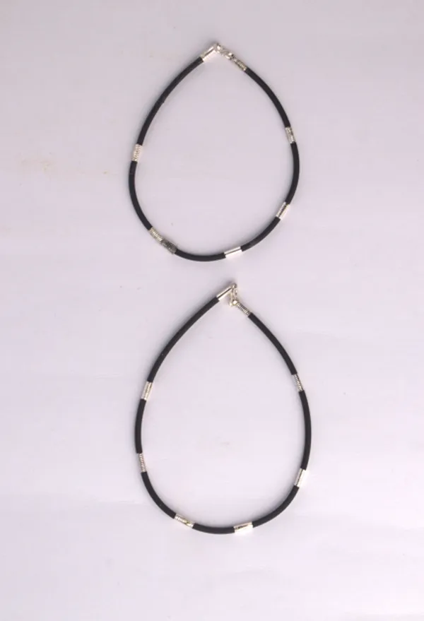 925_Silver_Rubber_Anklets_(8Inches)