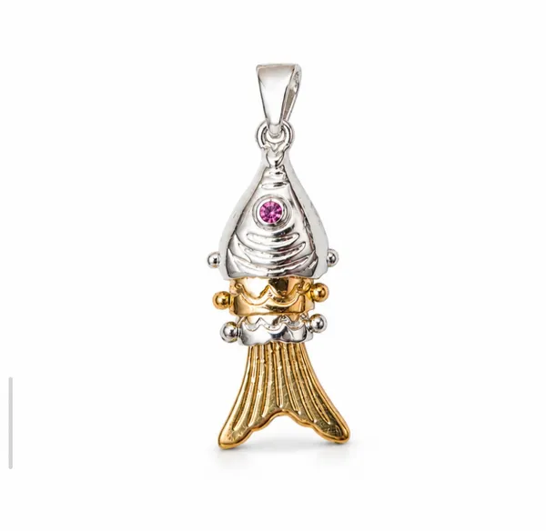 925_Silver_Fish_Dual_Tone_Pendant