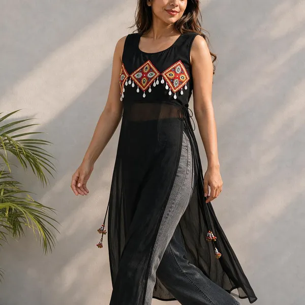 Black_Embroidered_Georgette_Kurti