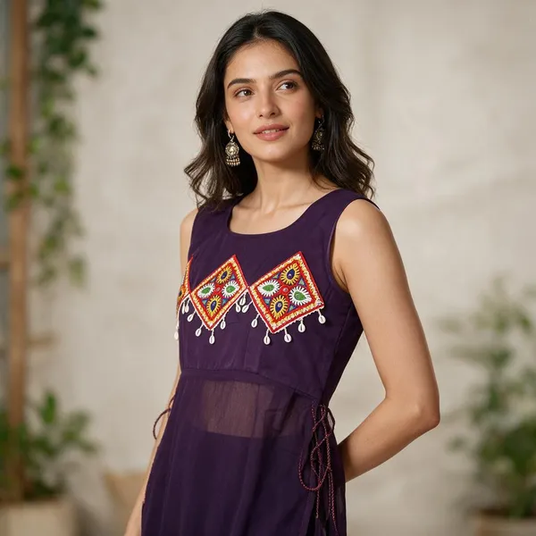 Purple_Embroidered_Georgette_Kurti