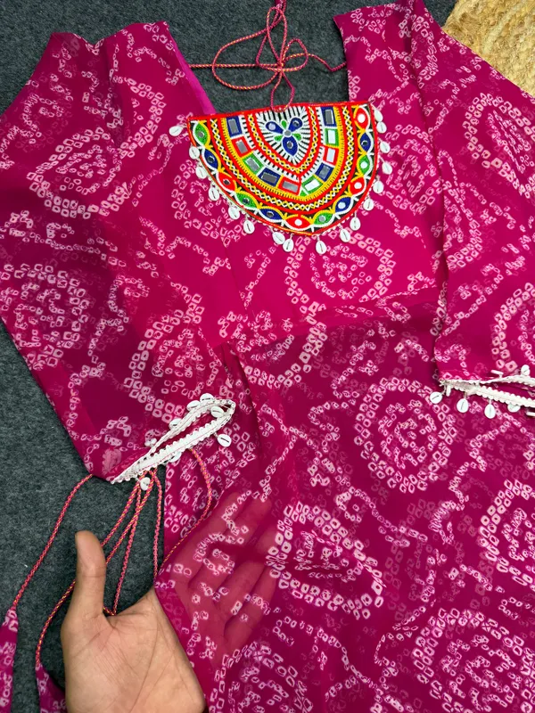 Bandhani_Print_Georgette_Kurti