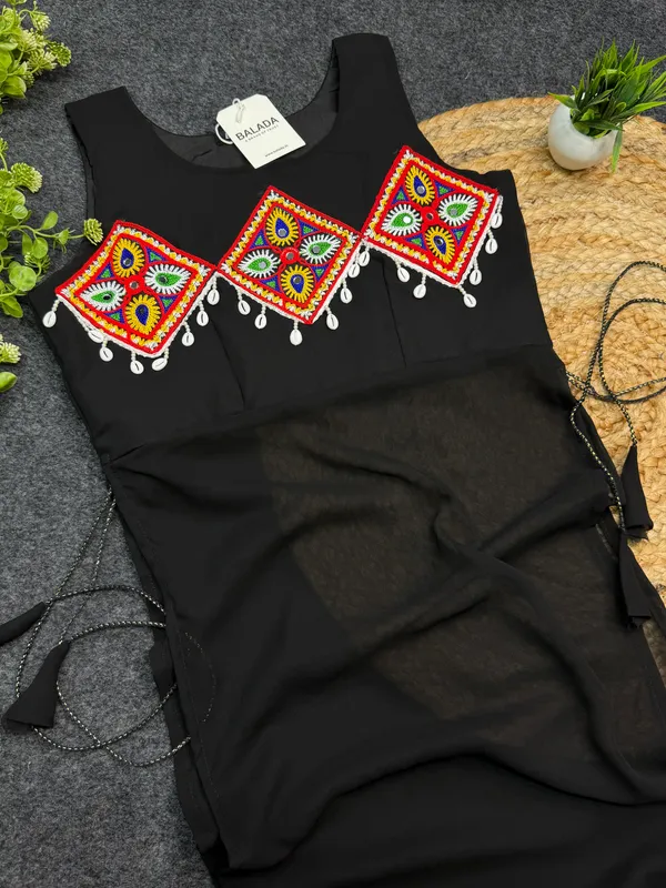 Black_Embroidered_Georgette_Kurti