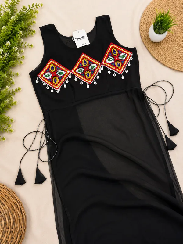 Black_Embroidered_Georgette_Kurti