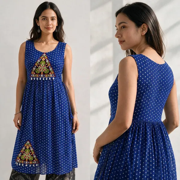 Royal_Blue_Embroidered_Georgette_Kurti
