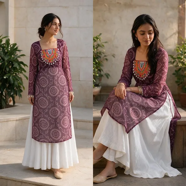 Wine_Elegant_Luxe_Navratri_Kurti