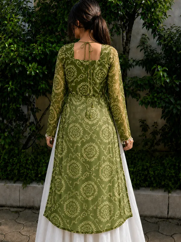 Mehendi_Green_Bandhani_Georgette_Kurti