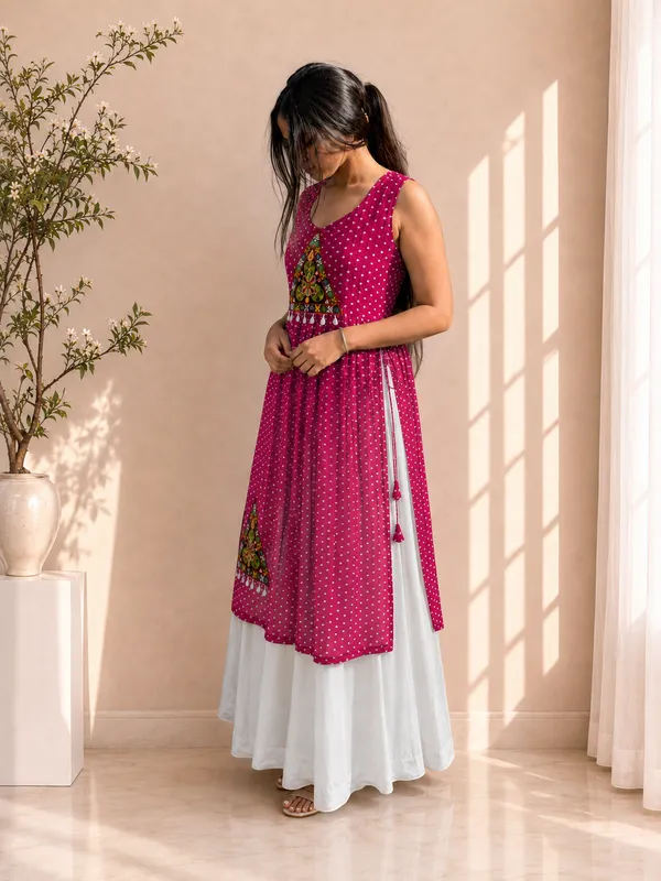 Majenta_Flared_Long_Navratri_Kurti
