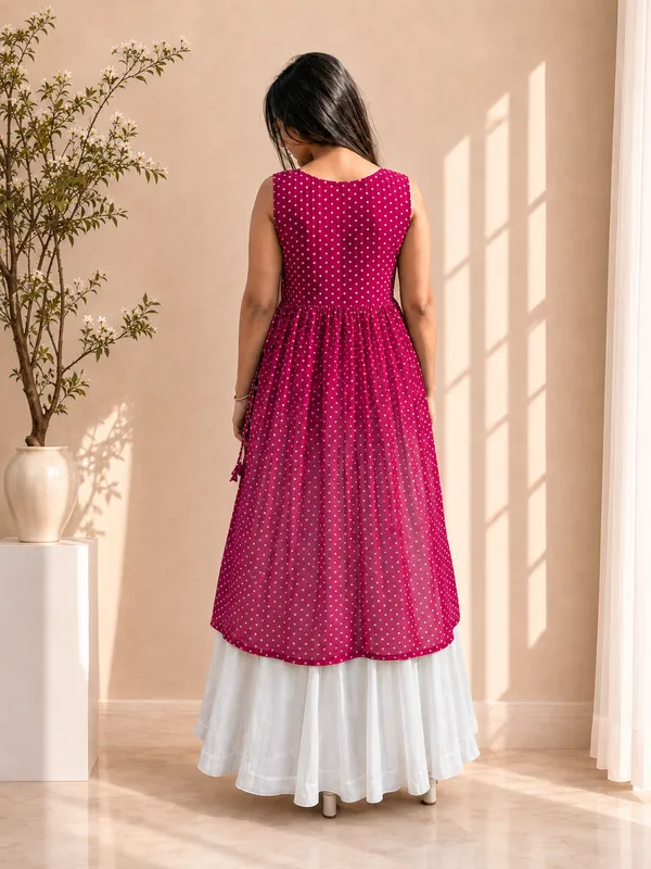 Majenta_Flared_Long_Navratri_Kurti