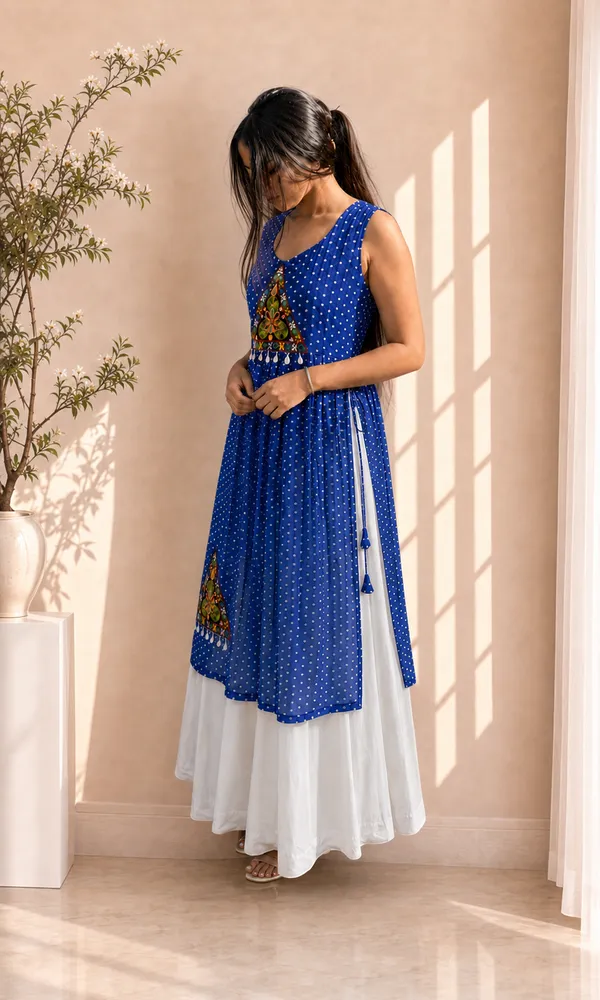 Premium_Georgette_Blue_Kurti