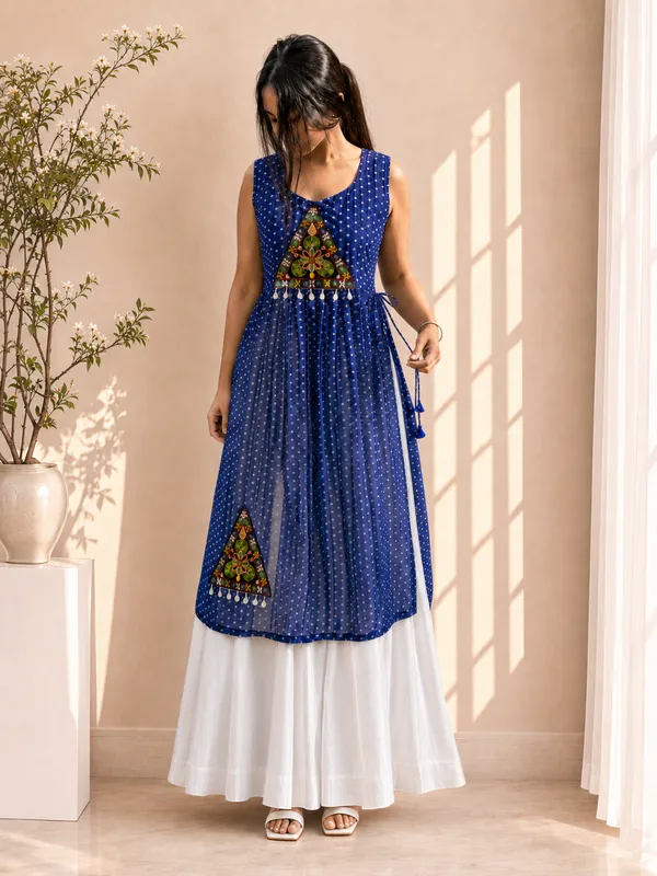 Premium_Georgette_Blue_Kurti