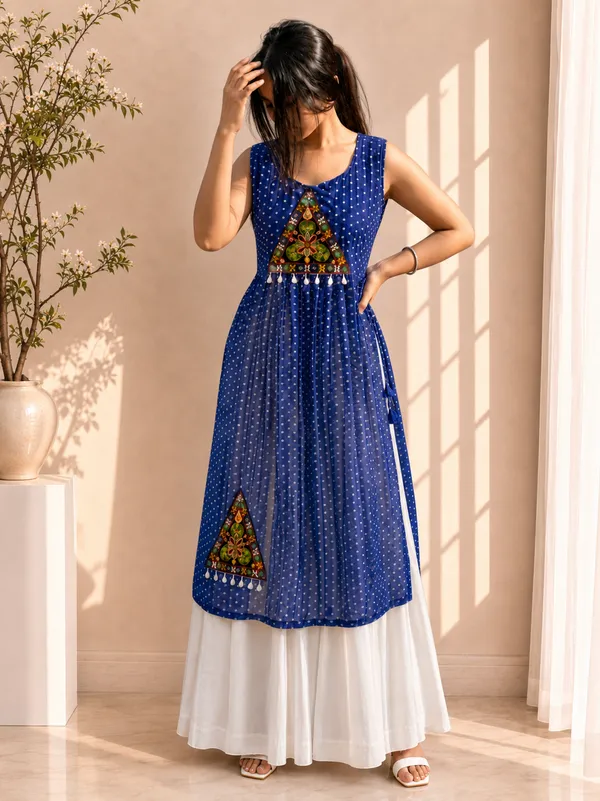 Premium_Georgette_Blue_Kurti