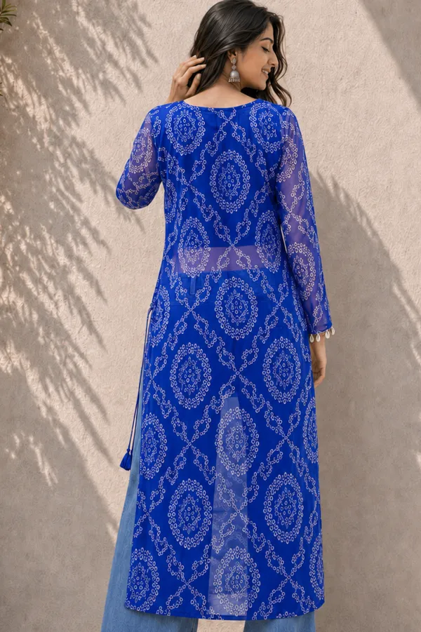 Royal_Blue_Bandhani_Georgette_Kurti