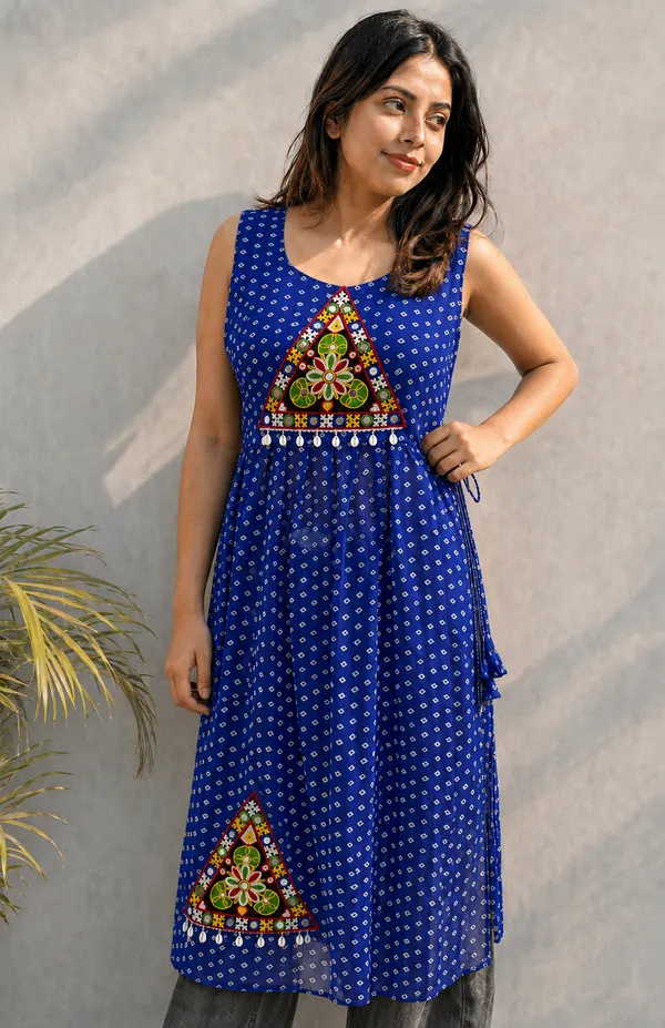 Royal_Blue_Embroidered_Georgette_Kurti