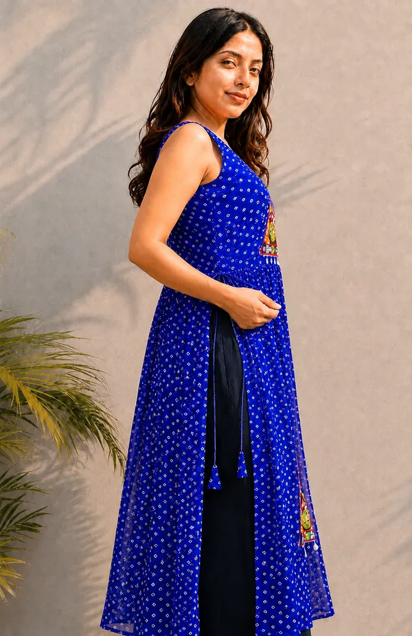 Royal_Blue_Embroidered_Georgette_Kurti