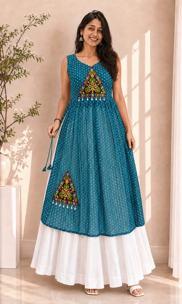 Teal_Blue_Elegant_Designer_Navratri_Kurti