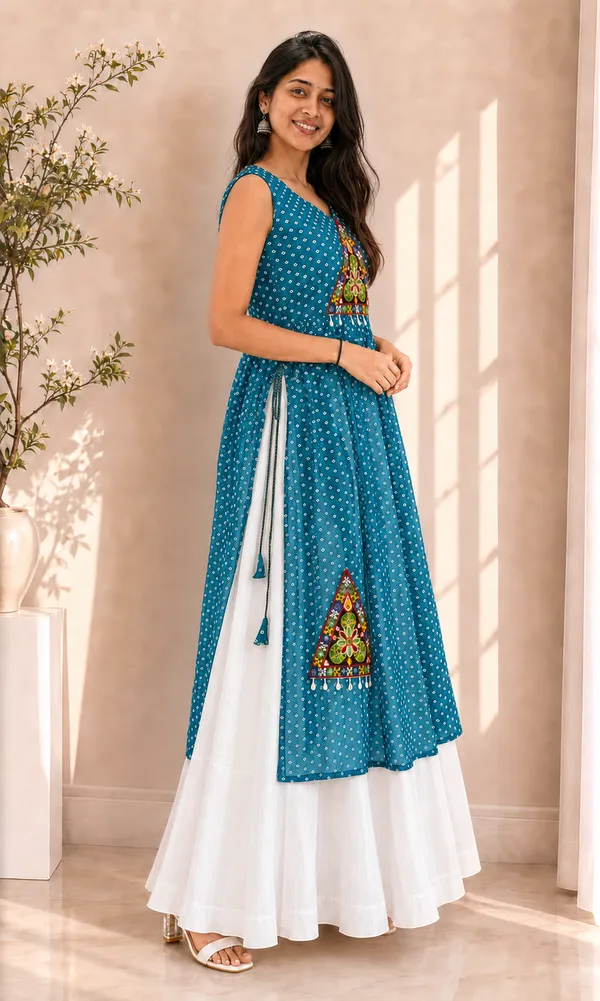 Teal_Blue_Elegant_Designer_Navratri_Kurti