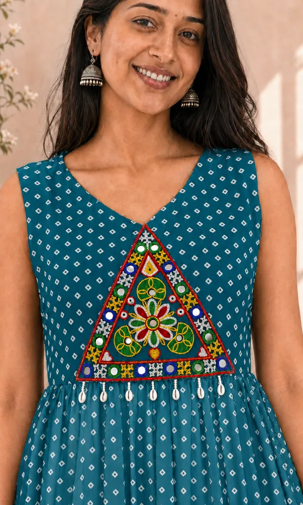 Teal_Blue_Elegant_Designer_Navratri_Kurti