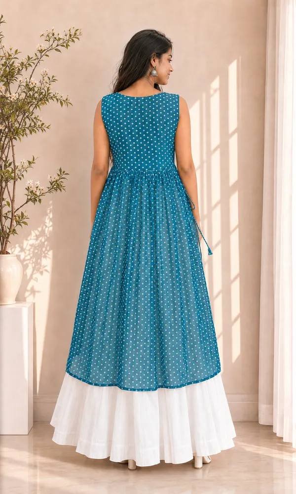 Teal_Blue_Elegant_Designer_Navratri_Kurti
