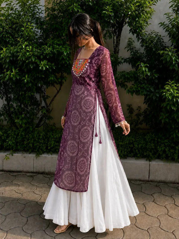 Wine_Elegant_Luxe_Navratri_Kurti